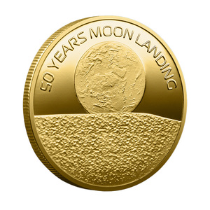 Yüksek Kaliteli Kaplama Metal 3D Rölyef Ay Hatıra Parası 50. Ay İniş Teması 2 Renk Seçeneği Uzay Tutkunları İçin - Product Image 2