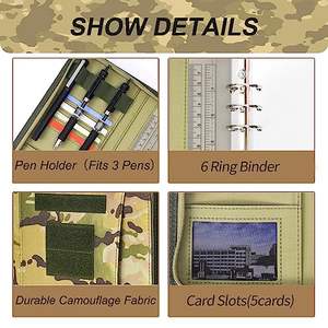 Gangtong JMZ marca ejército militar Padfolio carpeta de anillas con cremallera organizador de cartera cubierta de cuaderno táctico A5 carpeta pequeña OCP - Product Image 5