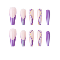 Faux ongles à pression de luxe, paillettes pour ongles, style européen, fournisseur de faux ongles