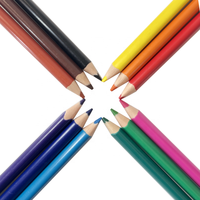 Ensemble de 12 crayons de couleur HB mini en plastique pour enfants, effaçables, cadeau, non toxique, triangle, 3,5 pouces avec gomme, Lapis De Cor