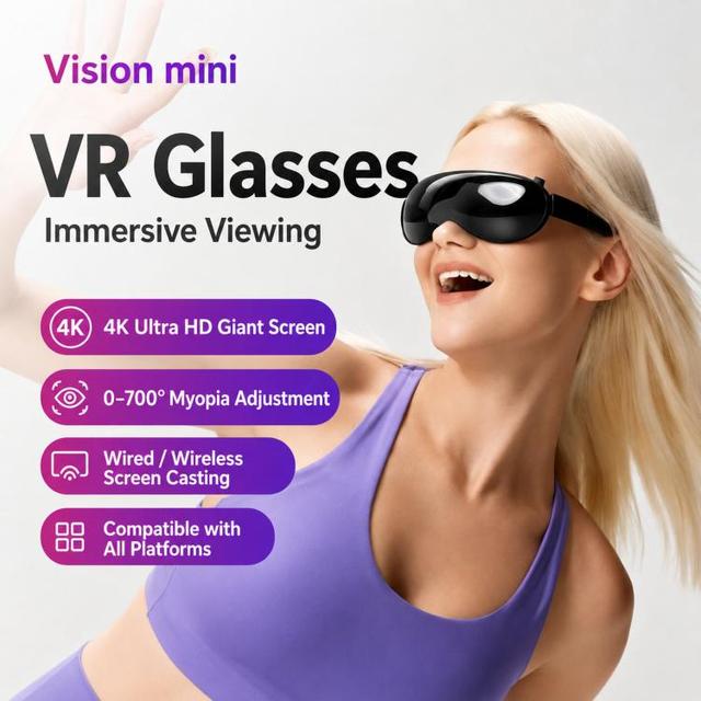 4K Ultra HD WFI Version Smart VR Headset 1000 Inch 3D Projection Universal Gaming Headset Orange+TX Cable Dropping Wholesale
