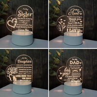 Lampes de bureau LED 3D à illusion Mini veilleuses acryliques chaudes de dessin animé créatif pour les décorations de la fête des pères