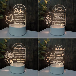 Lampes de bureau LED 3D à illusion Mini veilleuses acryliques chaudes de dessin animé créatif pour les décorations de la fête des pères - Product Image 2