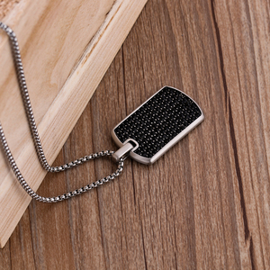 cristal para hombre negro Etiqueta <span class=keywords><strong>de</strong></span> perro colgante del encanto <span class=keywords><strong>de</strong></span> los hombres collar <span class=keywords><strong>de</strong></span> acero inoxidable para hombre - Product Image 6