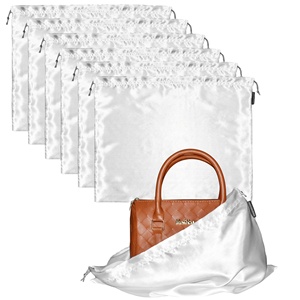 Custom logo Luxury Purse <b>Shoes</b> Dustproof Storage Large Silk Drawstring Pouch <b>Satin</b> Dust Bags for Handbags Hair Bags Packaging - Product Image 2