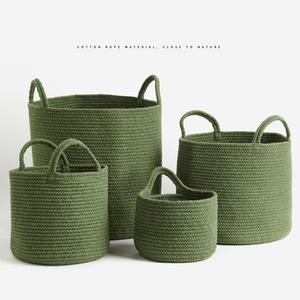 Cuerda de paja tejida de algas naturales, cubierta para plantas, cesta de almacenamiento de cocina plegable, baño interior y exterior multifuncional - Product Image 3