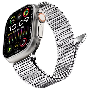 Ultra <span class=keywords><strong>2</strong></span> Series 38mm 42mm 45mm 46mm 49mm Bracelet magnétique en acier inoxydable Nouvelle boucle milanaise Caractéristique respirante pour Apple Watch Band - Product Image 3
