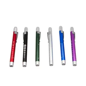 Factory Wholesales Battery Operated Pen Torch Examination Penlight Pupil Gauge Colorful Medical LED Pen Flashlight