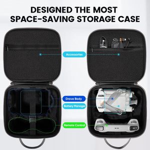 Estuche Rígido de EVA para <span class=keywords><strong>DJI</strong></span> <span class=keywords><strong>Mini</strong></span> <span class=keywords><strong>3</strong></span> y <span class=keywords><strong>Mini</strong></span> <span class=keywords><strong>3</strong></span> Pro, Bolsa de Viaje a Prueba de Golpes con Correa para Hombro, Color Gris Personalizado de Fábrica - Product Image 2