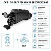 Adaptateur CCS1 vers GB/T 250A 1000V DC pour charge rapide de véhicules électriques, convertisseur de chargeur EV IP54 pour voitures électriques chinoises BYD NIO, Amérique du Nord, Mexique, États-Unis