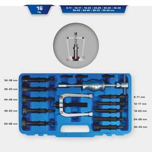 BRILLIANT TOOLS - BT631150 Jeu d'extracteurs de roulements (16 pièces) -EXTRACTEUR DE ROULEMENT EAN 4042146780817 - Product Image 2