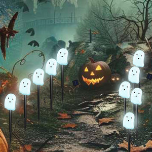 Jardín al aire libre LED Ghost Solar <span class=keywords><strong>Stake</strong></span> Lights Ground Plug-In Lámpara Nueva impermeable Decorativa Cadena de luces Patio de Halloween - Product Image 3