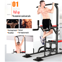 Multifuncional Pull up Station Home Gym Equipment Power Tower Dip Station con Banco