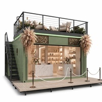 Kiosque de vente au détail élégant de 20 pieds, conteneur modulaire mobile, stand d'exposition préfabriqué, boutique en conteneur pour les marques de beauté et de style de vie