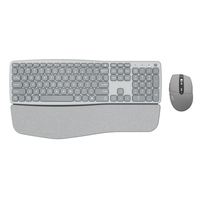 Nuevo Teclado Inalámbrico Ergonómico Ultra Delgado con Retroiluminación LED, Interruptor de Tijera, BT4.2+2.4GHz, Combo de Ratón Recargable 3 en 1