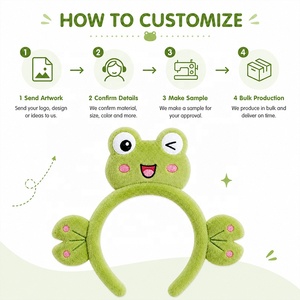 Service d'illustration pour serre-tête en peluche conceptuel Wink Frog, conception de mascotte sur mesure, <span class=keywords><strong>oreilles</strong></span> de nénuphar, bandeau de personnage - Product Image 5