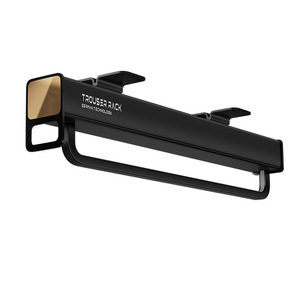 Porte-pantalon télescopique à tête carrée avec amortissement, support de rangement pour armoire, conception à montage supérieur extractible - Product Image 3