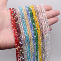 Perles en Verre Cristal Triangle de 4 mm de Haute Qualité, 130 Pièces, Couleurs Brillantes, Perles Libres pour la Fabrication de Bijoux, DIY Boucles d'Oreilles et Colliers