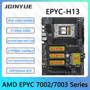 JGINYUE EPYC H13 <b>Motherboard</b> Module New ATX 7002/7003 Series <b>CPU</b> 8*DDR4 2TB Memory IPMI DUAL 2.5G Network Supports AMD EPYC 7002 - Product Image 2