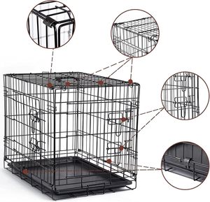 Cage pliable portable pour <span class=keywords><strong>chien</strong></span> de 18 pouces avec plateau amovible et porte supérieure/avant, <span class=keywords><strong>taille</strong></span> pour petits chiens, chats, furets, chinchillas - Product Image 3