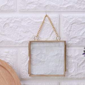 Creative DIY Chain Retro Metal <b>Photo</b> <b>Frame</b> High Translucent <b>Glass</b> <b>Photo</b> <b>Frame</b> Specimen Folder 2 Size Optional - Product Image 2
