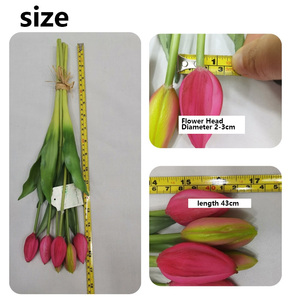 Senmasine falso PU tulipán naranja púrpura blanco rosa amarillo flores artificiales ramo <span class=keywords><strong>tulipanes</strong></span> para el hogar Decoración de la boda proveedores - Product Image 3