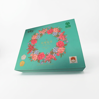 Boîte cadeau rigide en papier écologique sur mesure avec impression florale mate, gaufrage à chaud doré et revêtement UV pour la présentation de thé aux fleurs