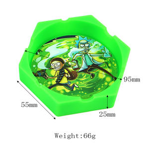 美しいラウンドパターン印刷アッシュトレイカスタムロゴ屋内/屋外喫煙ギフト家庭用またはオフィス用 - Product Image 2