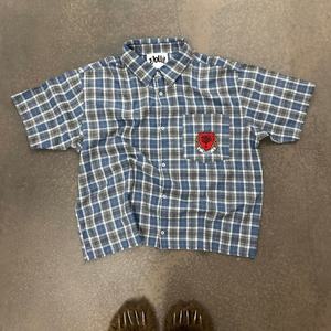 Camisa de Verano con Logotipo Bordado Personalizado, Camisa de Franela a Cuadros de Algodón con Botones Vintage, Camiseta Corta Holgada para Hombre - Product Image 2