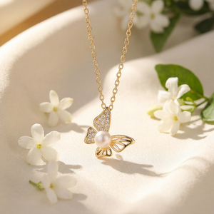Collier en argent S925 avec perle d'eau douce, pendentif trèfle fleuri pavé de CZ, bijou élégant, cadeau pour femme - Product Image 3
