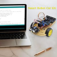 Kit de chasis de coche Robot inteligente con módulo UNO R3-Juguete educativo DIY para rastrear la evitación de obstáculos Programación diseñada