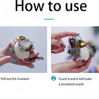 Animal de compagnie électronique interactif oiseau puce sonore en peluche chat jouets animal jouet réaliste oiseau en peluche jouet pour chat