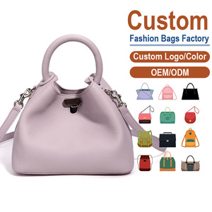 Factory Direct Pebbled Real Leather Handbag Classic <b>Lock</b> Closure Crossbody Bag Everyday Versatile Tote for Women - Product Image 1