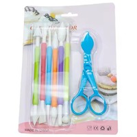 Coloré 7 pièces bricolage Fondant glaçage outils ensemble gâteau décoration sculpture modélisation pâtisserie outils de cuisson