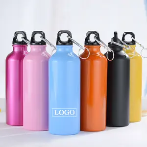 定制标志铝水瓶可重复使用旅行轻量瓶带登山扣团队健身房运动自行车野营瓶
