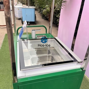 Nouveau chariot de présentation de gelato italien design 220V en acier inoxydable pour la restauration rapide, les marchés nocturnes, les boutiques alimentaires et les restaurants - Product Image 6