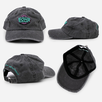 Casquette de baseball non structurée à 6 panneaux, style vintage vieilli, profil bas, réglable, avec logo brodé personnalisé, effet délavé