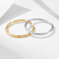 Bague Mlluki Fashion en argent sterling 925 plaqué or, design géométrique simple, ligne enroulée, accessoires de bijouterie