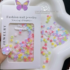 Accessoires pour ongles frais et mignons, mini fleurs à cinq pétales colorées, modèle DIY Frangipani Hdsp - Product Image 6