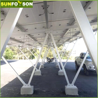Structure de montage solaire en aluminium pour abri de voiture Cadre de support PV étanche pour abri de parking