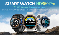 Reloj Inteligente Hd350pro con Pantalla Táctil AMOLED de 1.32 Pulgadas, 5-10 Días de Duración de la Batería, Llamadas Bluetooth, Llamadas de Voz, GPS, 3ATM, Silicona