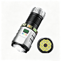 Linterna LED EDC de 8*LED XTE, 2500 Lúmenes, Luz Roja con Imán, Mini Portátil, Recargable por USB, con Indicador de Batería, 26350