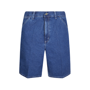 Shorts en denim de coton épais pour homme, couleur unie, taille mi-haute, design classique à cinq poches, décontracté pour l'été ou streetwear urbain, prix bas - Product Image 1