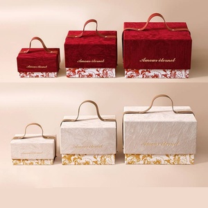 OEM Customized <b>Wedding</b> Candy Gifts Paper <b>Box</b> Colorful Bridesmaid Return Gifts Rigid Cardboard <b>Box</b> with Leather Handle - Product Image 2