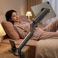 Support universel magnétique flottant pour tablette, bras à ressort à gaz de bureau pour moniteur portable de 14 pouces, support pivotant ergonomique OEM