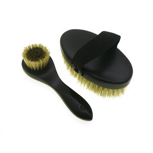 Alambre de cobre Mango de madera Exfoliante Limpieza de baño Cuerpo Cepillo facial Masaje Exfoliante Piel seca Cepillo de cerdas de bronce fino iónico - Product Image 2