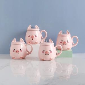 Lelyi-taza <span class=keywords><strong>de</strong></span> agua <span class=keywords><strong>de</strong></span> cerdo con dibujos animados, bonita y creativa, rosa, regalo - Product Image 2