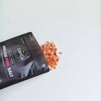 Sachet d'emballage personnalisé en plastique avec logo imprimé pour sel marin / Sachet vertical pour sel rose de l'Himalaya avec fenêtre transparente