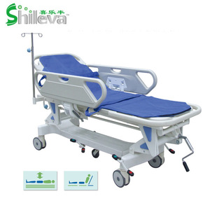 เตียงผู้ป่วยแบบปรับได้ Shileva รุ่น Slv-B4305 พร้อมราวกั้นและเสาแขวนยา สำหรับการเคลื่อนย้ายและตรวจร่างกายผู้ป่วย - Product Image 1