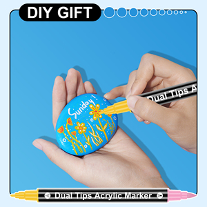 <span class=keywords><strong>Pennarelli</strong></span> <span class=keywords><strong>Acrilici</strong></span> a Doppia <span class=keywords><strong>Punta</strong></span> 12/24/36/48 Colori per Pittura su Legno, Tela, Pietra, Roccia, Vetro, Ceramica e Progetti Fai-da-Te - Product Image 6